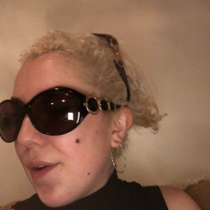 Y2K Roberto Cavalli Black and Gold Sunglasses